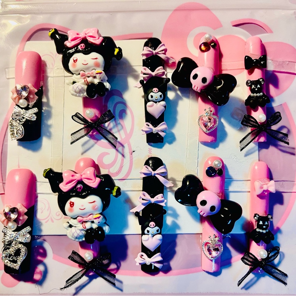 Kawaii couture press on nails